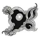 cesar and rubicon river flowing tattoo design idea