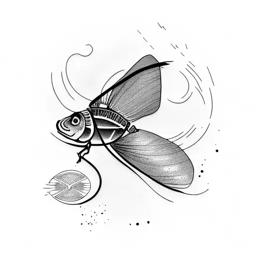 fly fishing tattoo design idea