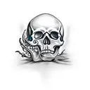 smokey skull  tattoo design idea