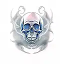 smokey skull  tattoo design idea