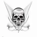 smokey skull  tattoo design idea