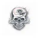 smokey skull  tattoo design idea