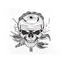 skull with chef cap  tattoo design idea
