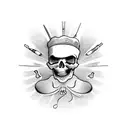 skull with chef cap  tattoo design idea