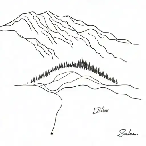 skiddaw outline with no borders tattoo design idea
