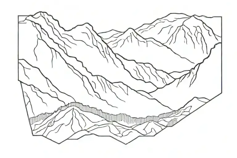 scafell pike  outline with no borders tattoo design idea