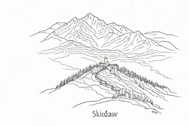 skiddaw outline with no borders tattoo design idea