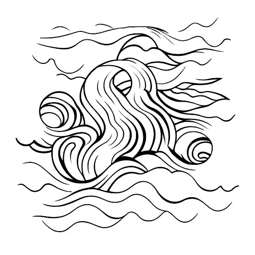 Ocean Wave as 2 lines tattoo design idea