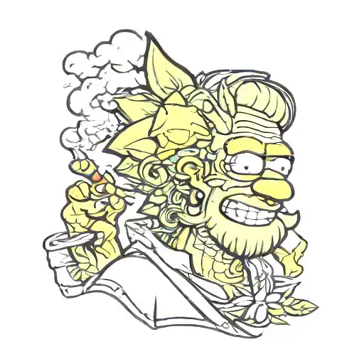 marijuana simpson smoking a joint tattoo design idea