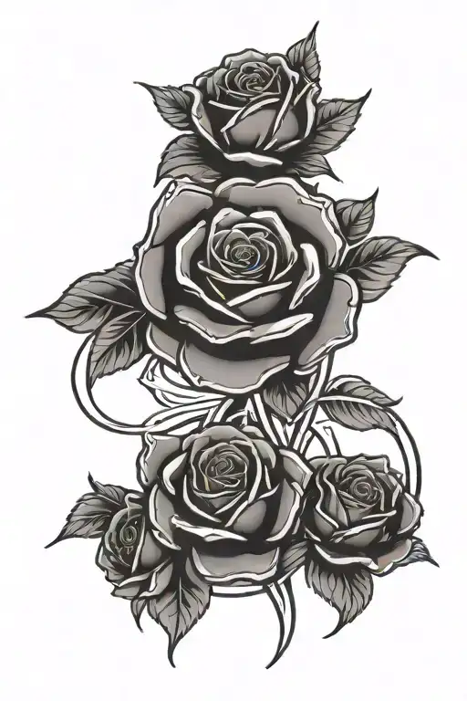 tomorrowland logo intertwined with roses tattoo design idea