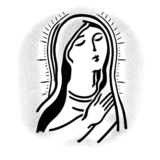 virgin mary with virgo tattoo design idea