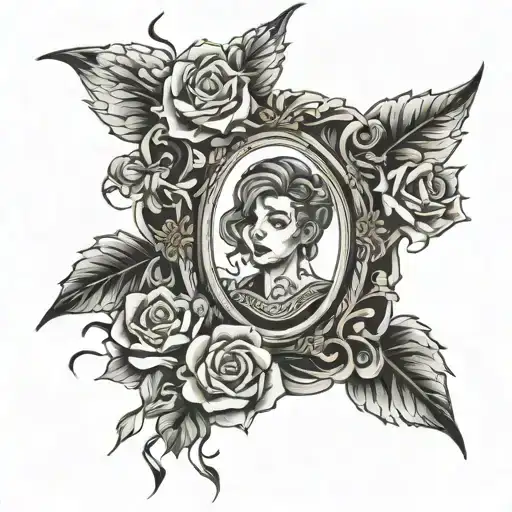 broken picture frame tattoo design idea