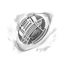 Create a sketch-style tattoo of your favorite sports stadium or arena tattoo design idea