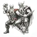 thor and odin tattoo design idea