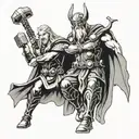 thor and odin tattoo design idea