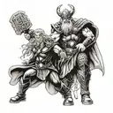 thor and odin tattoo design idea