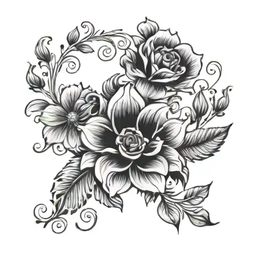 floral arm sleeve cuffs tattoo design idea
