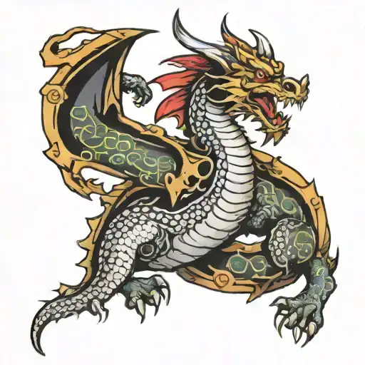 dragon and ox tattoo design idea