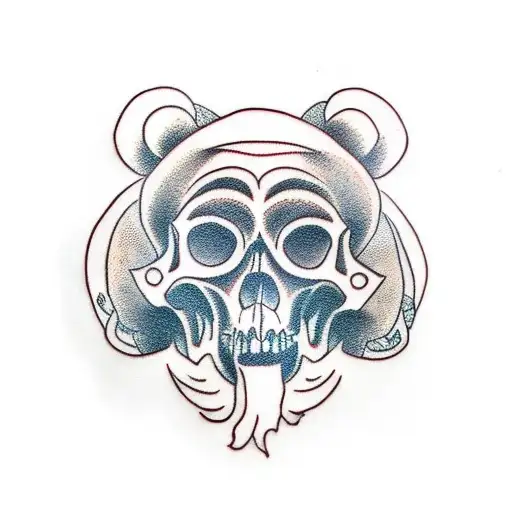 bear skull tattoo design idea