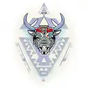 Aztec pattern bull head  tattoo design idea