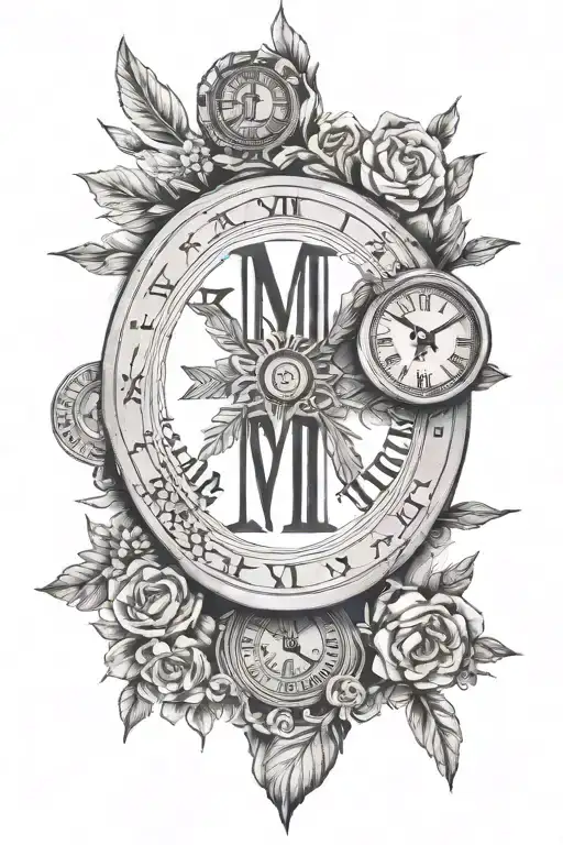 Roman numerals representing important dates tattoo design idea