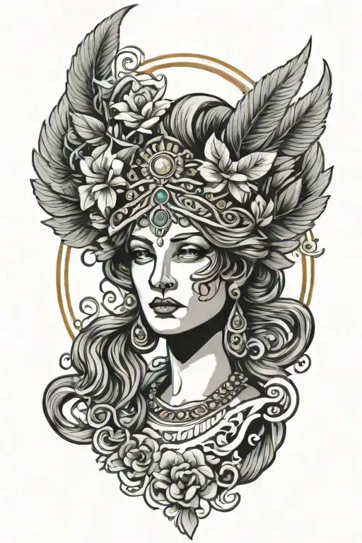 goddess hera greek god tattoo design idea