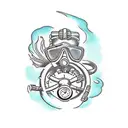 scuba diving tattoo design idea