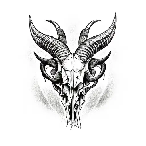 ram skull tattoo design idea