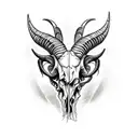 ram skull tattoo design idea
