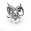 ram skull tattoo design idea