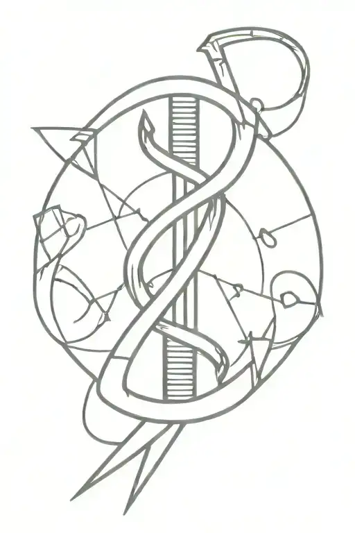 DNA helix with hammer and sickle tattoo design idea