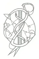 DNA helix with hammer and sickle tattoo design idea