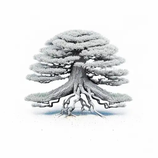 bonsai tree tattoo design idea