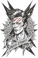 David bowie Ziggy Stardust lightning bolt tattoo design idea