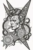 David bowie Ziggy Stardust lightning bolt tattoo design idea
