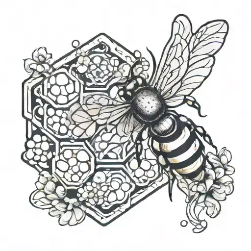 honeycomb pattern life experiences  tattoo design idea