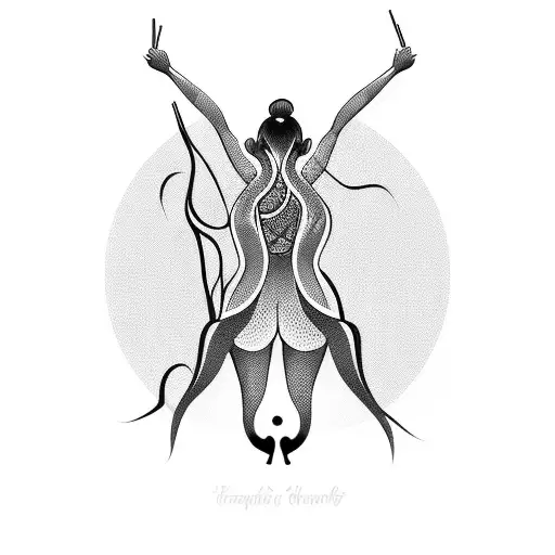 silhouette of woman in thong tattoo design idea