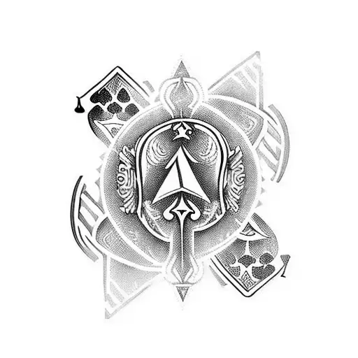 a dog paw that is desiged as  an ace of spades card  tattoo design idea