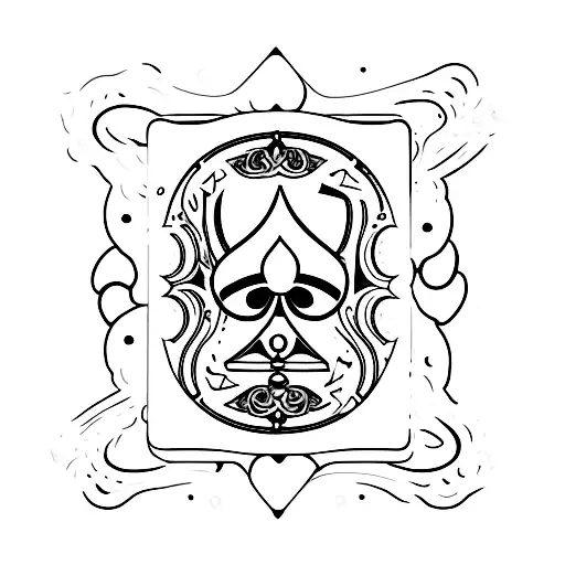 an ace of spades card that is formed by a dog paw tattoo design idea