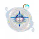 An intricate music note design incorporating sun and moon elements tattoo design idea