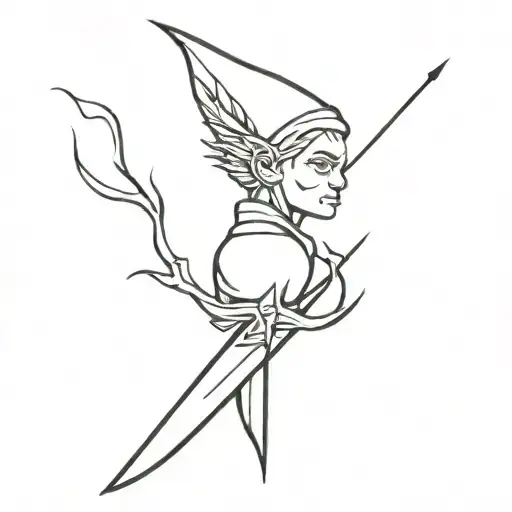 elf dagger tattoo design idea