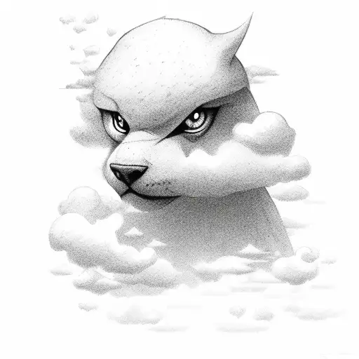 cross with clouds and light tattoo design idea