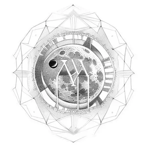 May 21st 2006 in roman numerals in the moon tattoo design idea