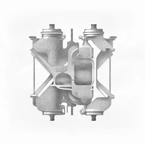 minimalist design inspired by car engine parts tattoo design idea