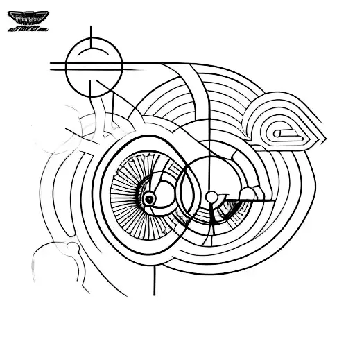 minimalist design inspired by car parts tattoo design idea