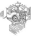 minimalist design inspired by car engine parts tattoo design idea