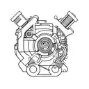 minimalist design inspired by car engine parts tattoo design idea