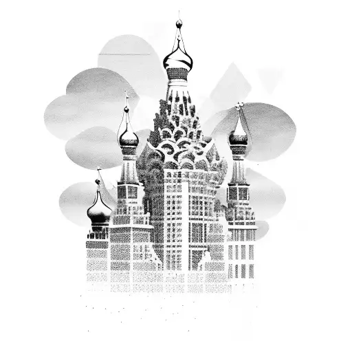 Moscow buildings, Bali leafs around, Dubai skyscrapper, traveling tattoo design idea