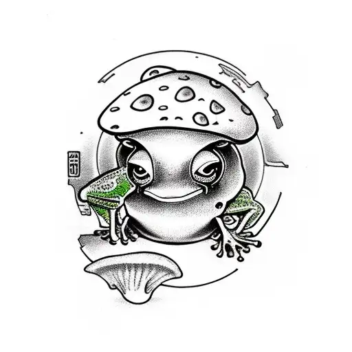 Frog, mushroom, joint, magician tattoo design idea