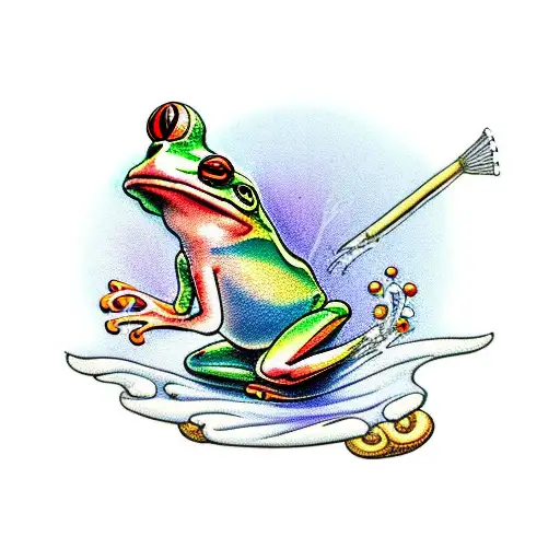 Frog, mushroom, magician tattoo design idea